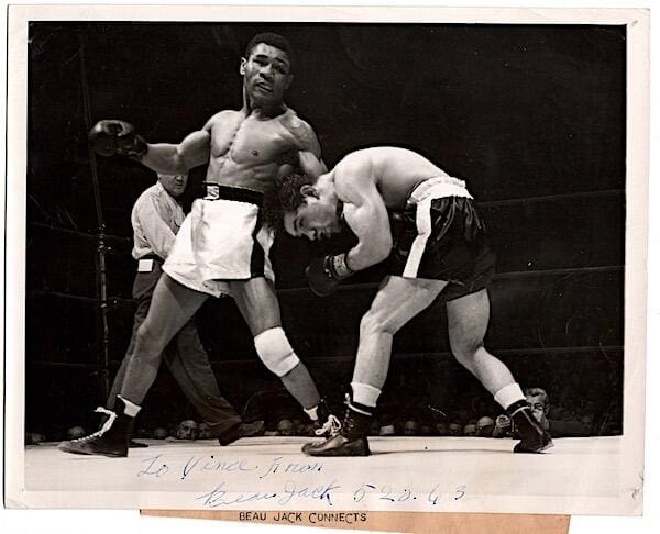 Jack - Vintage Autographed Press Photo of Beau Jack w/COA - Item AUBJACK3